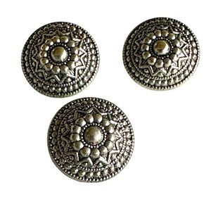 Bollywood oxidized silver traditional 3/4” shank back button lot of 3